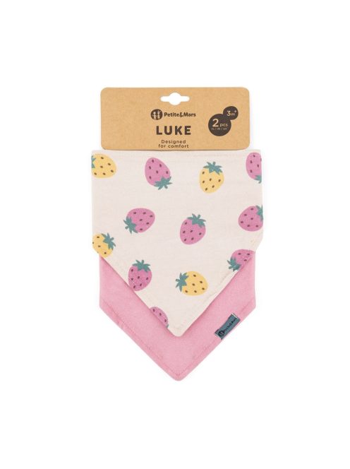 PETITE&MARS Nyálkendő Luke 2 db Beige Strawberies&Dusty Rose 3hó+