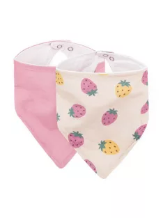   Petite&Mars Nyálkendő Luke 2 db Beige Strawberies&Dusty Rose 3hó+