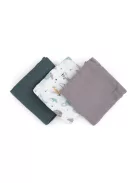 Petite&Mars Bambusz muszlin 3db-os pelenka szett Moussy Grey Planes, 68 x 68 cm