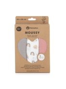 Petite&Mars Bambusz muszlin 3db-os pelenka szett, Moussy Rose Rainbows, 68 x 68 cm
