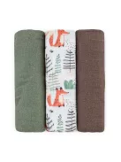 Petite&Mars Bambusz muszlin 3db-os pelenka szett Moussy Forest Fox 68 x 68 cm