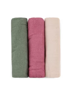   Petite&Mars Bambusz muszlin 3db-os pelenka szett Moussy Botanic Tones 68 x 68 cm