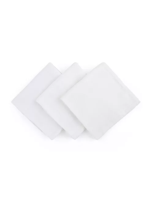 Petite&Mars Bambusz muszlin 3db-os pelenka szett, Moussy Total White, 68 x 68 cm