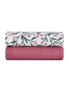 Petite&Mars Bambusz muszlin 2db-os pelenka szett Misty Pink Meadow 120 x 120 cm