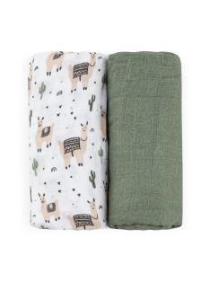   Petite&Mars Bambusz muszlin 2db-os pelenka szett Misty Llama Vibes 120 x 120 cm