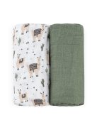Petite&Mars Bambusz muszlin 2db-os pelenka szett Misty Llama Vibes 120 x 120 cm