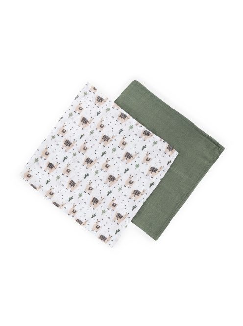 Petite&Mars Bambusz muszlin 2db-os pelenka szett Misty Llama Vibes 120 x 120 cm