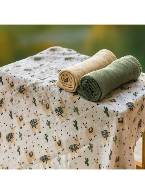 Petite&Mars Bambusz muszlin 2db-os pelenka szett Misty Forest Fox 120 x 120 cm