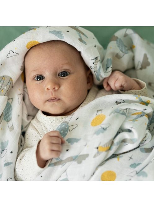 Petite&Mars Bambusz muszlin 2db-os pelenka szett Misty Celestial Planets 120 x 120 cm