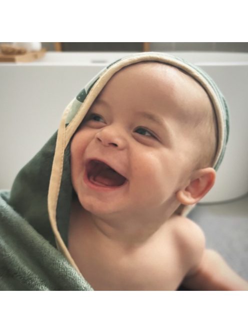 Petite&Mars Bambusz törölköző kapucnival Loulou Botanic Tones 100 x 100 cm