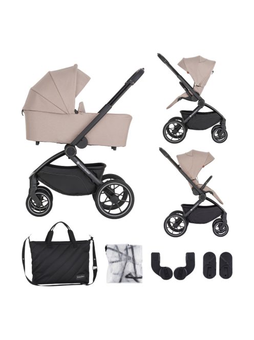 Petite&Mars Kombinált babakocsi SCOUT 2in1 Cappuccino Cream