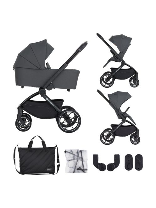 Petite&Mars Kombinált babakocsi SCOUT 2in1 Anthracite Moon