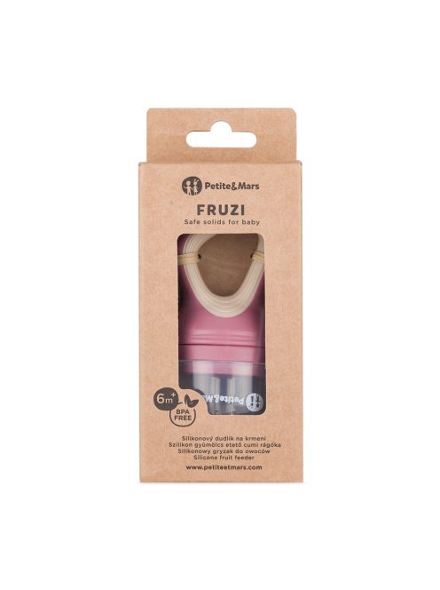 Petite&Mars Szilikon gyümölcs etető cumi Fruzi Rose&Sand 6hó+