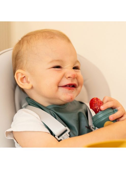 Petite&Mars Szilikon gyümölcs etető cumi Fruzi Green&Ochre 6hó+