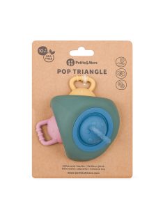   Petite&Mars Szilikon játék Pop Up Triangle Misty Green 10hó+