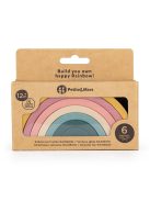 Petite&Mars Szilikon egymásra rakható játék, Rainbow, Intense Ochre, 12 hó+