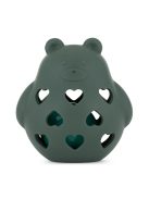 Petite&Mars Szilikon játék csörgővel Bear Basil Misty Green 0m+