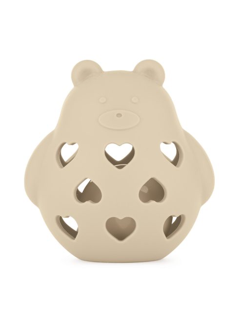 Petite&Mars Szilikon játék csörgővel Bear Basil Desert Sand 0m+