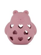 Petite&Mars Szilikon játék csörgővel Bear Basil Dusty Rose 0m+