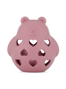   Petite&Mars Szilikon játék csörgővel Bear Basil Dusty Rose 0m+
