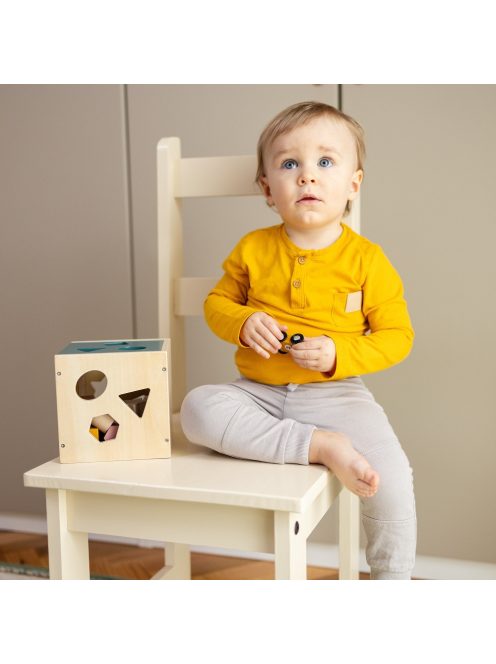 Petite&Mars Fa formaválogató játék Gravity Wood of Mars 12hó+ - Cosmic Blue