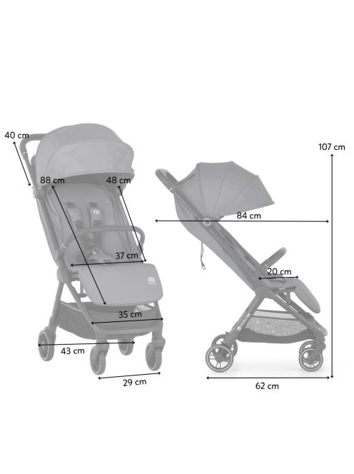 Petite&Mars Sport babakocsi Zip Velvet Grey