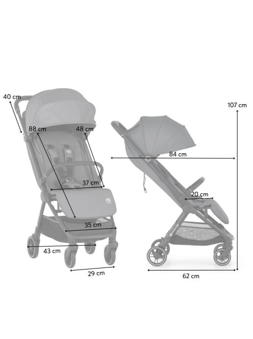 Petite&Mars Sport babakocsi Zip Smoky Anthracite