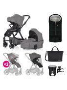 Petite&Mars Kombinált babakocsi, ICON 2in1, Dove Grey, XXL AIR