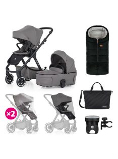   Petite&Mars Kombinált babakocsi, ICON 2in1, Dove Grey, XXL AIR