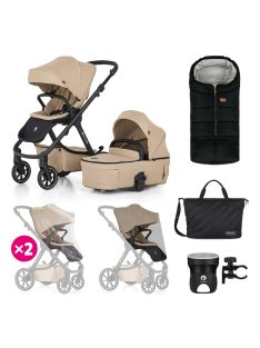   Petite&Mars Kombinált babakocsi, ICON 2in1, Mocha Beige, XXL RWS