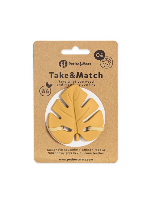 Petite&Mars Szilikon rágóka, Take&Match, Intense Ochre, 0 hó+