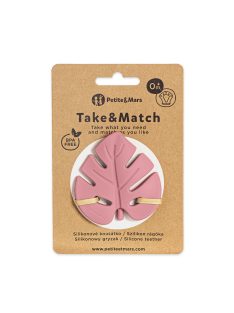  Petite&Mars Szilikon rágóka, Take&Match, Dusty Rose, 0 hó+
