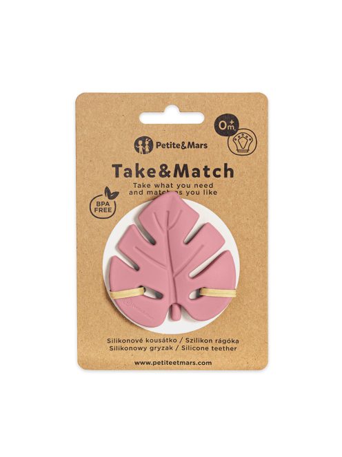 Petite&Mars Szilikon rágóka, Take&Match, Dusty Rose, 0 hó+