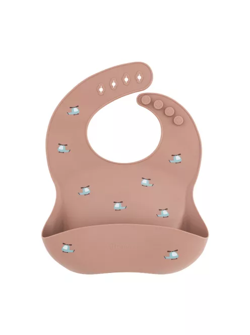 PETITE&MARS Szilikon előke Take&Match Kék Helikopterek 6m+