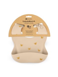   Petite&Mars Szilikon előke, Take&Match, 6 hó+, Sand Butterflies