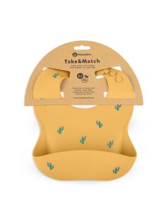 Petite&Mars Szilikon előke, Take&Match, 6 hó+, Ochre Cacti