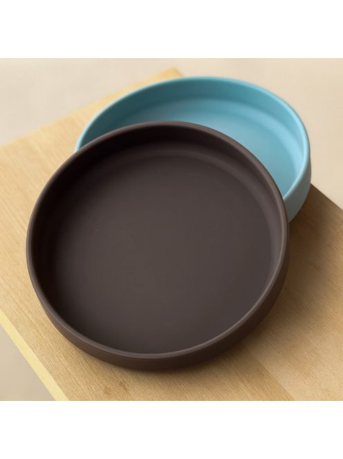 Petite&Mars Szilikon tányér tapadókoronggal Take&Match Bitter Cocoa 6m+
