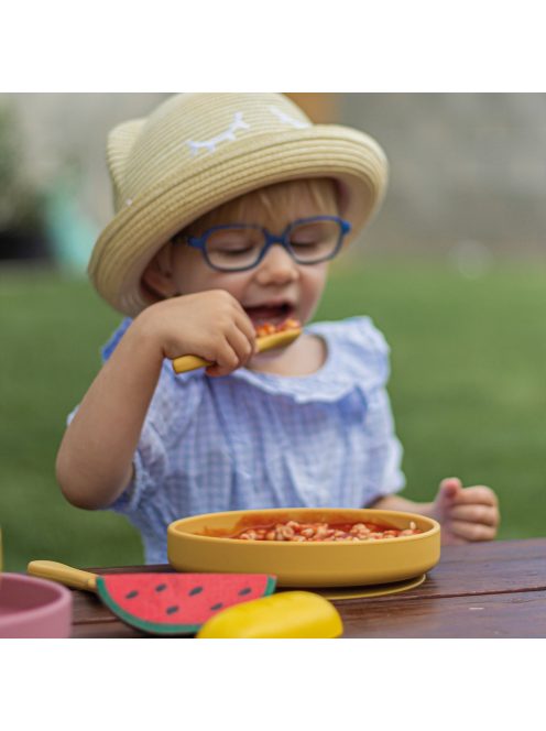 Petite&Mars Szilikon tányér tapadókoronggal Take&Match Velvet Latte 6m+