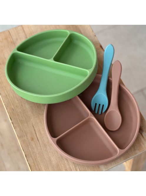 Petite&Mars Szilikon evőeszközök Take&Match Bitter Cocoa 6m+