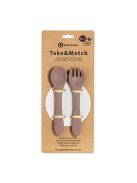 Petite&Mars Szilikon evőeszközök Take&Match Velvet Latte 6m+