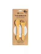 Petite&Mars Szilikon evőeszközök, TAKE&MATCH, Intense Ochre, 6 hó+