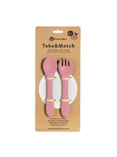   Petite&Mars Szilikon evőeszközök, TAKE&MATCH, Dusty Rose, 6 hó+