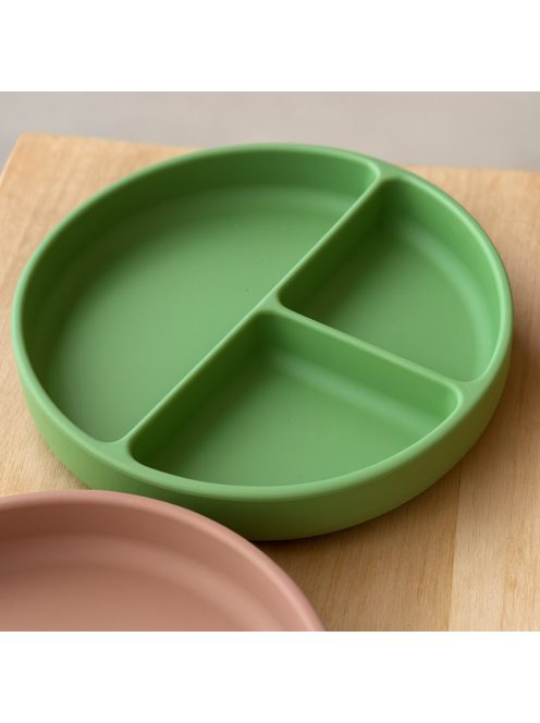 Petite&Mars Szilikon osztott tányér, kerek Take&Match Sweet Pea 6m+