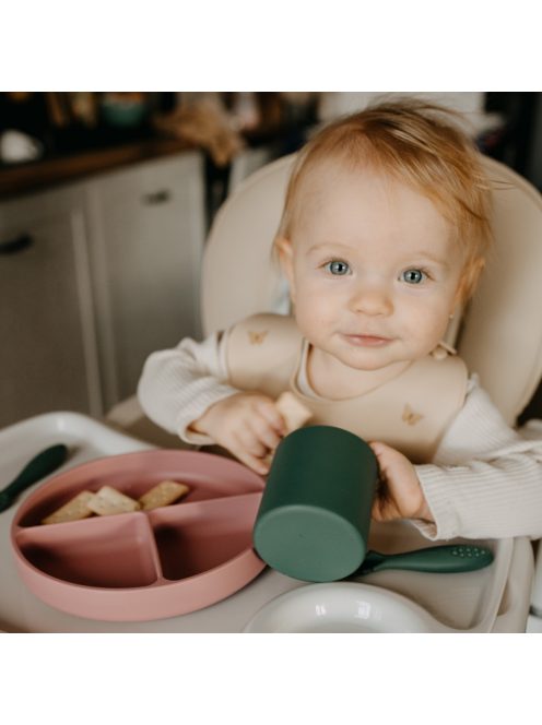 Petite&Mars Szilikon osztott tányér, kerek Take&Match Bitter Cocoa 6m+