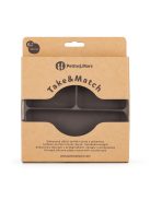 Petite&Mars Szilikon osztott tányér, kerek Take&Match Bitter Cocoa 6m+