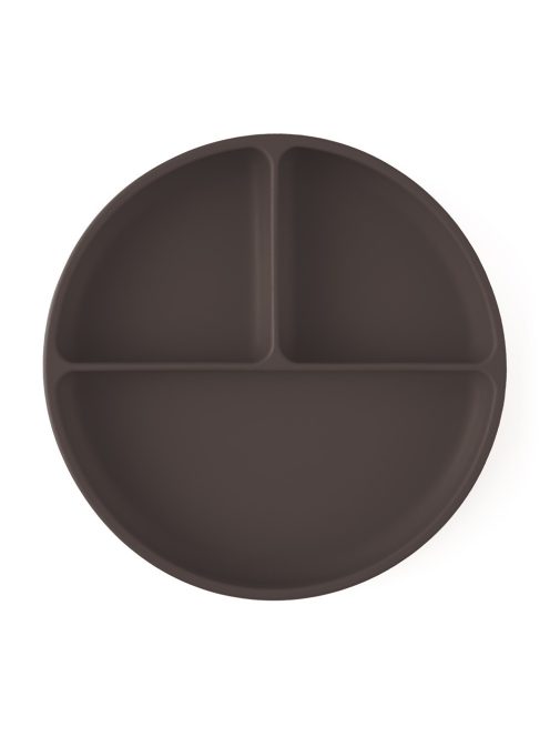 Petite&Mars Szilikon osztott tányér, kerek Take&Match Bitter Cocoa 6m+
