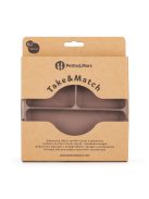 Petite&Mars Szilikon osztott tányér, kerek Take&Match Velvet Latte 6m+