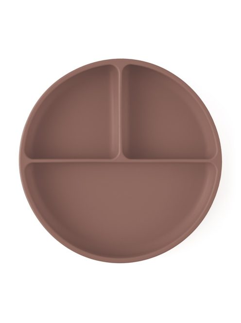 Petite&Mars Szilikon osztott tányér, kerek Take&Match Velvet Latte 6m+