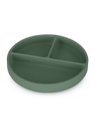 Petite&Mars Szilikon osztott kerek tányér, Take&Match, Misty Green, 6 hó+
