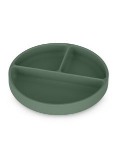   Petite&Mars Szilikon osztott kerek tányér, Take&Match, Misty Green, 6 hó+
